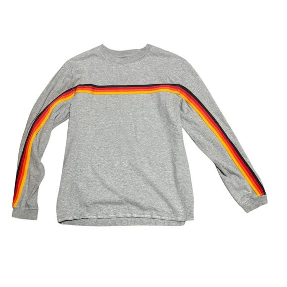 Ninth Hall Rainbow Stripe Long Sleeve Tee  Size L - Picture 1 of 5